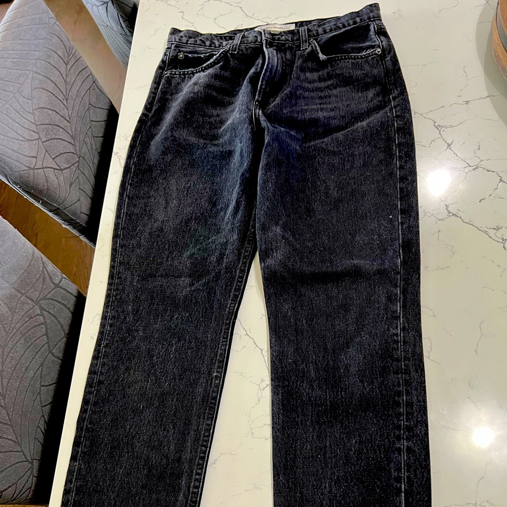 Reformation Black Washed Ankle Jeans
